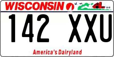 WI license plate 142XXU