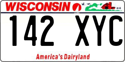 WI license plate 142XYC
