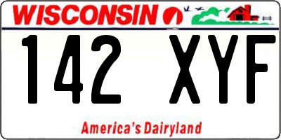 WI license plate 142XYF