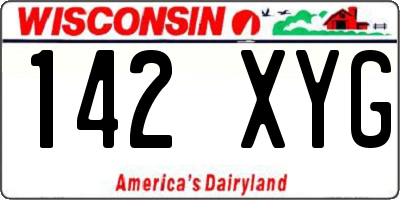 WI license plate 142XYG