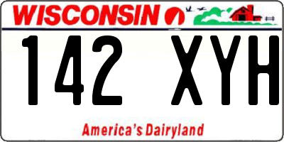 WI license plate 142XYH