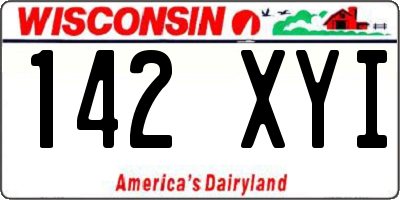 WI license plate 142XYI