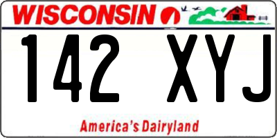 WI license plate 142XYJ