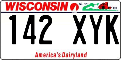 WI license plate 142XYK