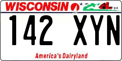 WI license plate 142XYN