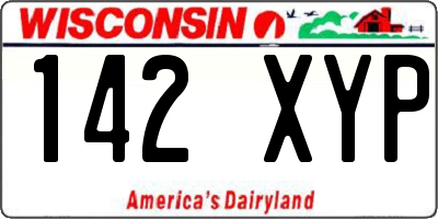 WI license plate 142XYP