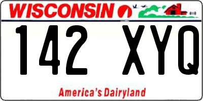 WI license plate 142XYQ