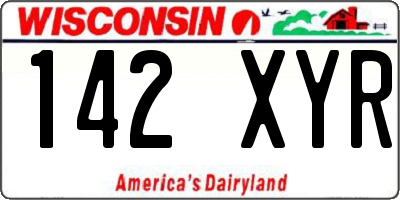 WI license plate 142XYR