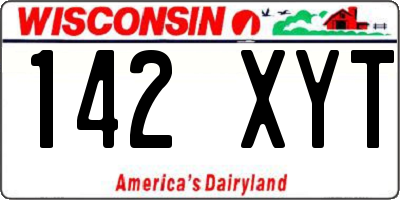 WI license plate 142XYT