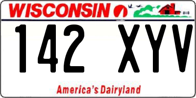 WI license plate 142XYV