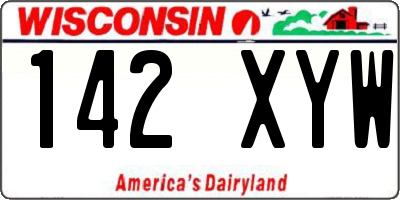WI license plate 142XYW
