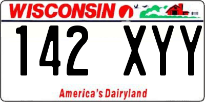 WI license plate 142XYY
