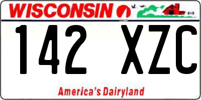 WI license plate 142XZC