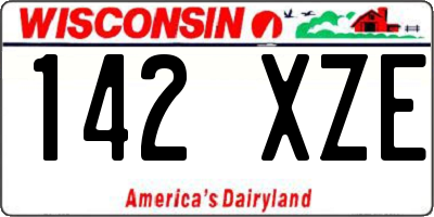 WI license plate 142XZE