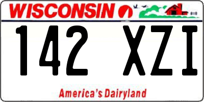 WI license plate 142XZI