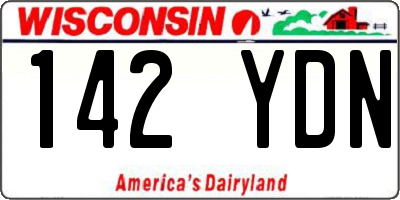 WI license plate 142YDN