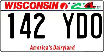 WI license plate 142YDO