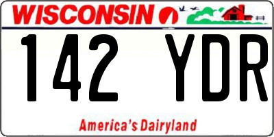 WI license plate 142YDR