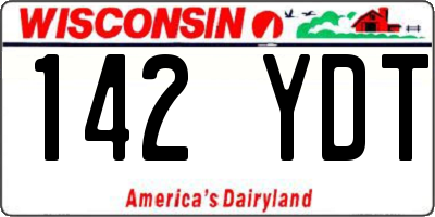 WI license plate 142YDT