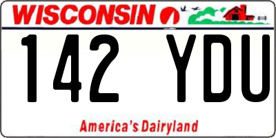 WI license plate 142YDU