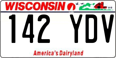 WI license plate 142YDV
