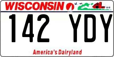 WI license plate 142YDY
