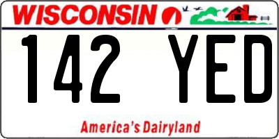 WI license plate 142YED