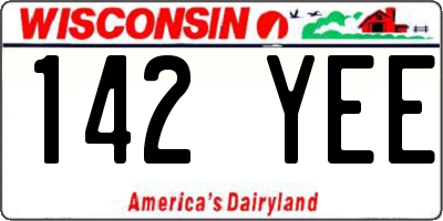 WI license plate 142YEE