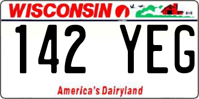 WI license plate 142YEG