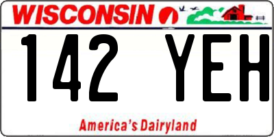 WI license plate 142YEH