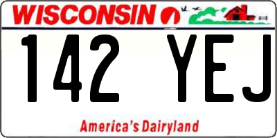 WI license plate 142YEJ