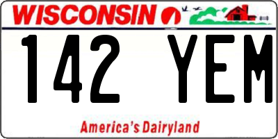WI license plate 142YEM