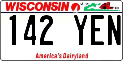 WI license plate 142YEN