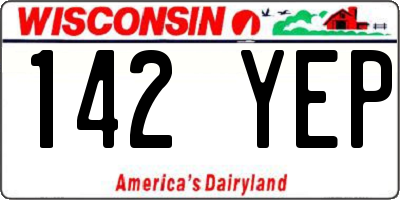 WI license plate 142YEP