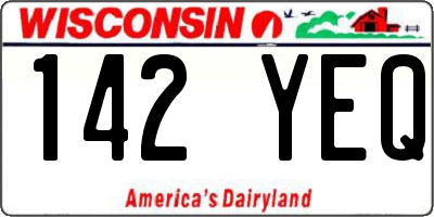 WI license plate 142YEQ