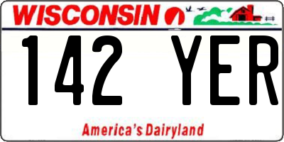 WI license plate 142YER