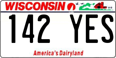 WI license plate 142YES
