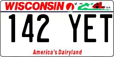 WI license plate 142YET