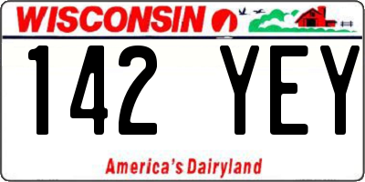 WI license plate 142YEY