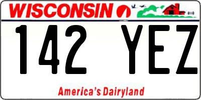 WI license plate 142YEZ