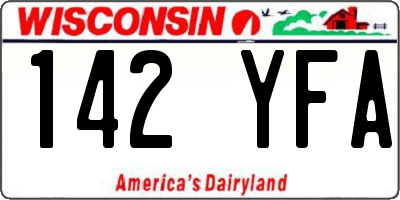 WI license plate 142YFA