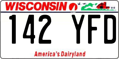 WI license plate 142YFD