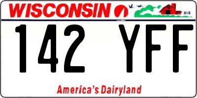 WI license plate 142YFF