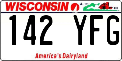 WI license plate 142YFG