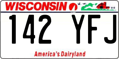 WI license plate 142YFJ
