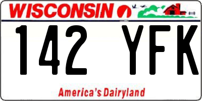 WI license plate 142YFK