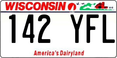 WI license plate 142YFL