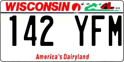 WI license plate 142YFM