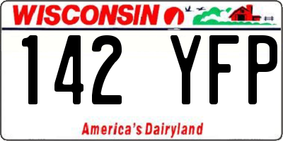 WI license plate 142YFP