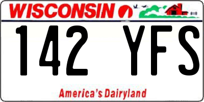 WI license plate 142YFS